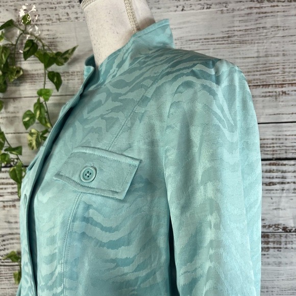 Linea by Louis Dell'Olio Blazer Jacket size Small Blue Jacquard Wedding Church - Picture 10 of 15